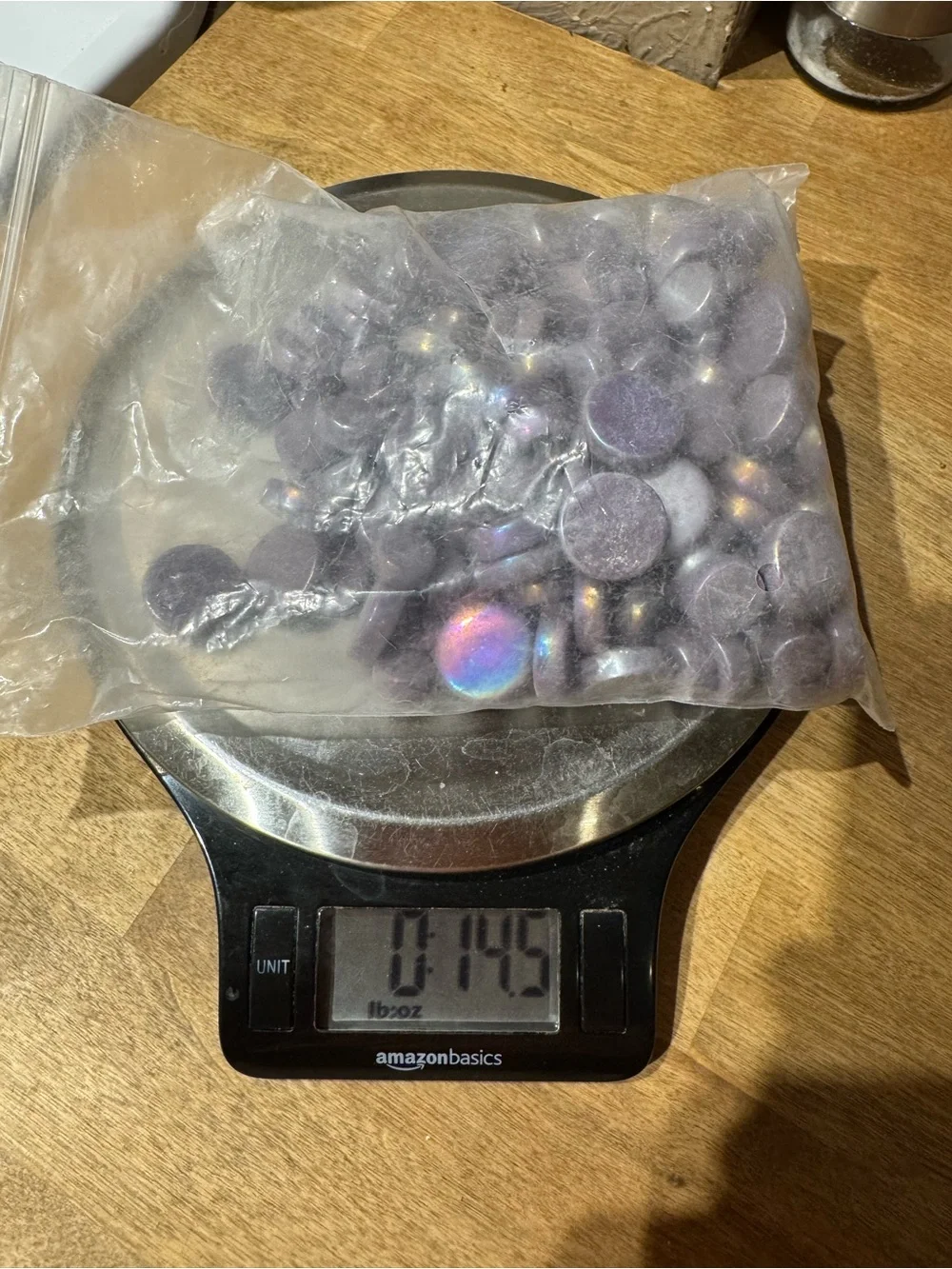 Lot of Iridescent Lavender Round Mosaic Tiles